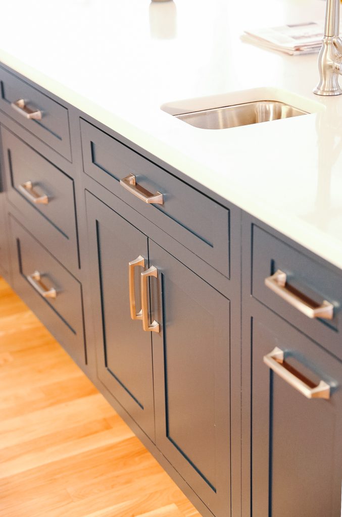 Navy Blue Cabinets Gold Hardware