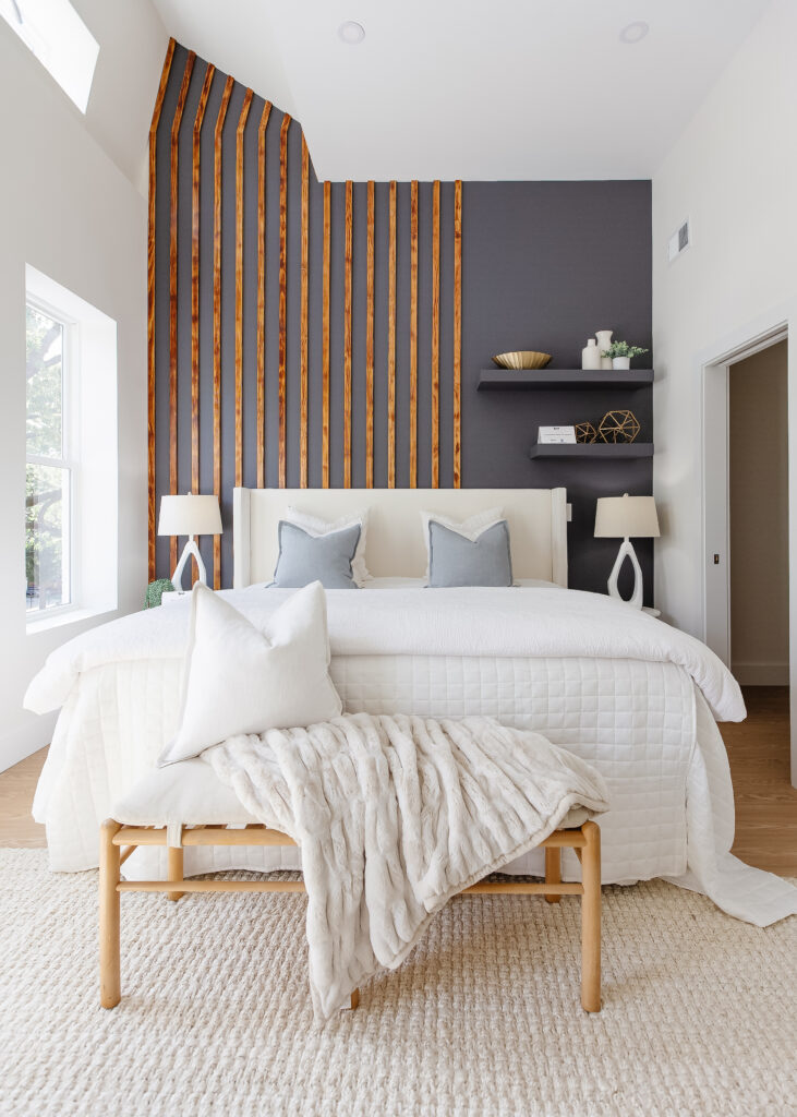 Accent wall with wood panels